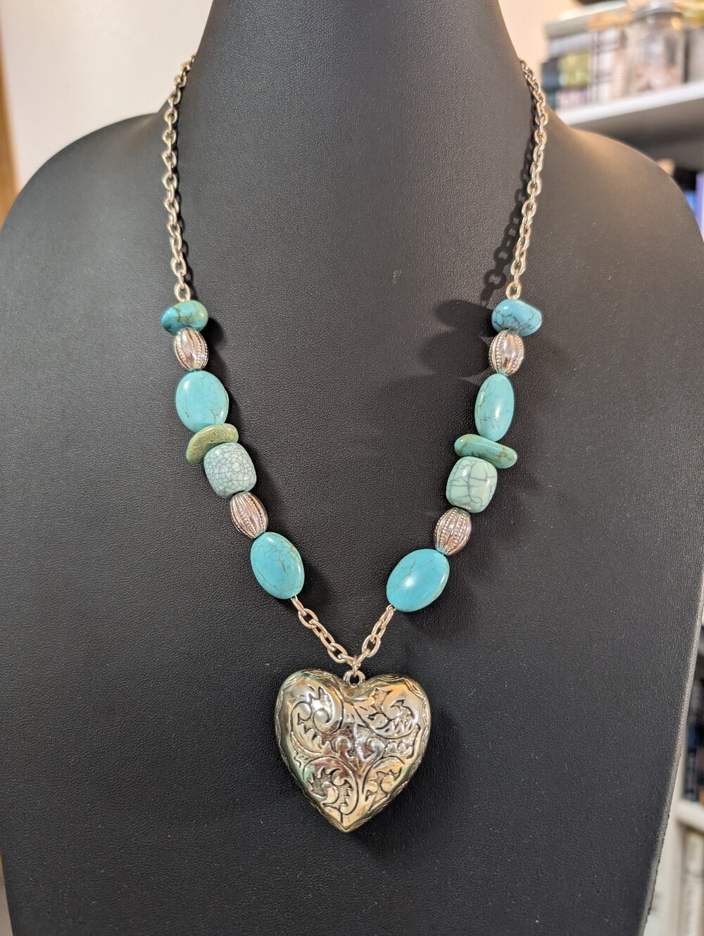 Handmade Upcycled Heart Necklace